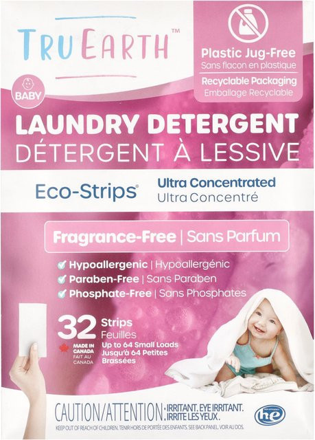 Tru Earth Eco-Strips Waschmittel hochkonzentriert duftfrei für Babys pink - Bild 1