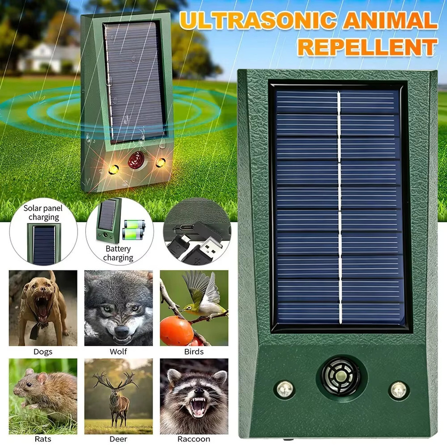 SAIJZEK Solarbetriebener Ultraschall-Tiervertreiber mit Blitzlicht, wasserdichter Mäusevertreiber für Garten und Hof zur Schädlingsbekämpfung - Bild 2