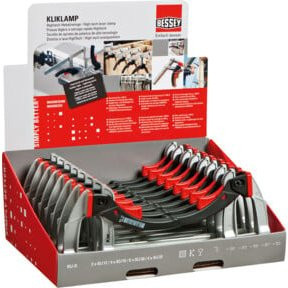 Bessey KliKlamp Theken-Display KLI-D in Magnesium und Rot - Bild 1
