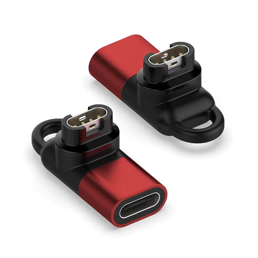 Micro-USB und USB-C Ladeadapter für Garmin Fenix und Forerunner Modelle in Silber - Bild 4
