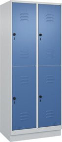 C+P Doppelstock-Spind Classic PLUS mit Sockel und 2 Abteilen, Farbe Fernblau RAL 5023, B/T/H: 80 x 50 x 195 cm - Bild 1