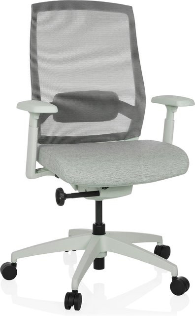 hjh OFFICE Profi Bürostuhl COLORE in Grau mit Armlehnen aus Stoff und Netzstoff, höhenverstellbar - Bild 1