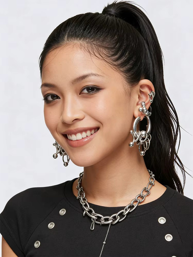ZHUHE Creolen, Metallmischform, Unisex - Bild 4