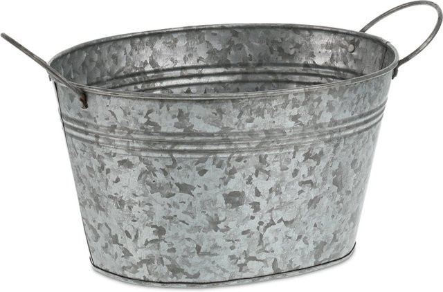 Relaxdays Zinkwanne aus verzinktem Eisen in Silber, 4er Set, B/T/H: 29 x 15,5 x 17,5 cm - Bild 1
