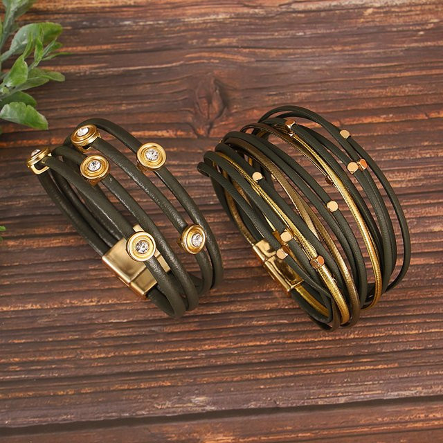 Amorcome Armband, Leder, Gold, Damen - Bild 1