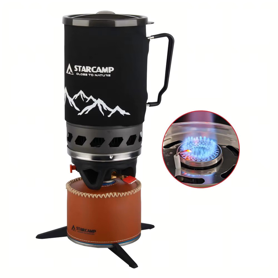 STARCAMP Fastboil Jet Cooker Gasherd für Camping und Wandern, Schwarz, 1400 ml - Bild 2
