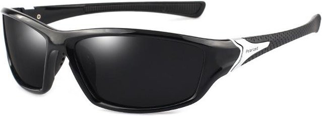 Aoron Sportsonnenbrille Herren, Vollrand, rechteckig, Kunststoff, schwarz - Bild 1