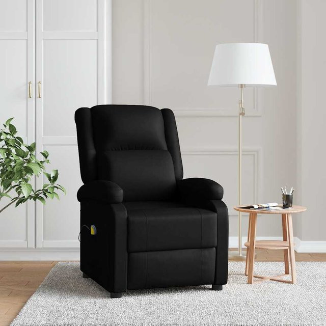 vidaXL Massagesessel Schwarz aus Kunstleder mit integrierter Liegefunktion - Bild 2