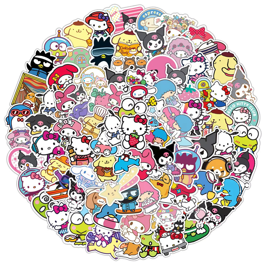 Sanrio Hello Kitty Kuromi Melody Aufkleber, 10 Stück - Bild 2