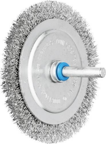 PFERD Rundbürste RBU 8004/6 INOX ungezopft aus Edelstahl mit Ø 0,20 mm Draht und Ø 6 mm Schaft, Silber/Blau - Bild 1