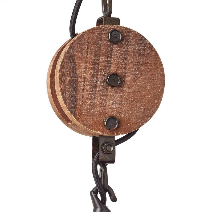 Brilliant Pendelleuchte Matrix 2 in Schwarz Antik mit Holz, Höhe: 147 cm, Durchmesser: 34 cm - Bild 2