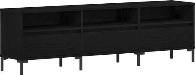 vidaXL TV-Schrank in Schwarzer Eiche, moderner Lowboard aus Holzwerkstoff, B/T/H: 150 x 30 x 44,5 cm - Bild 1