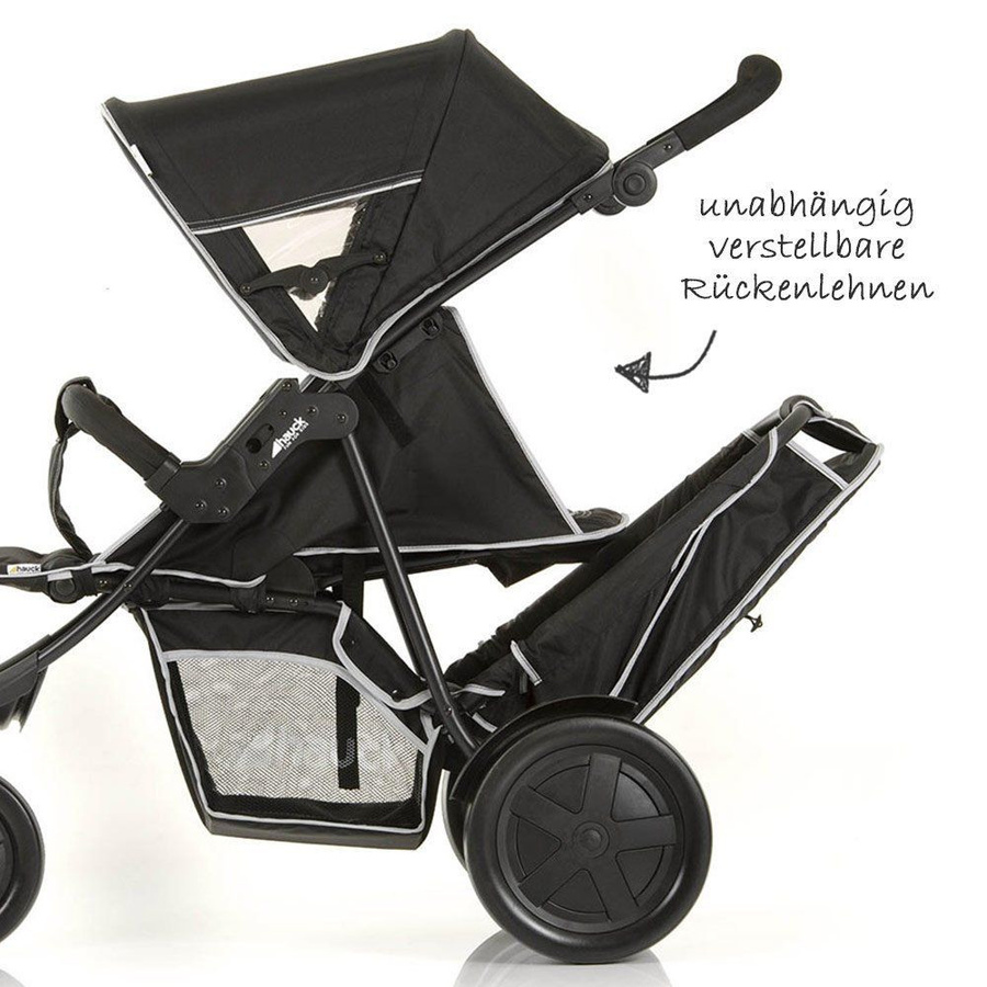 Hauck Geschwisterwagen Freerider Sport-Jogger in Black mit Federung und verstellbarem Griff - Bild 2