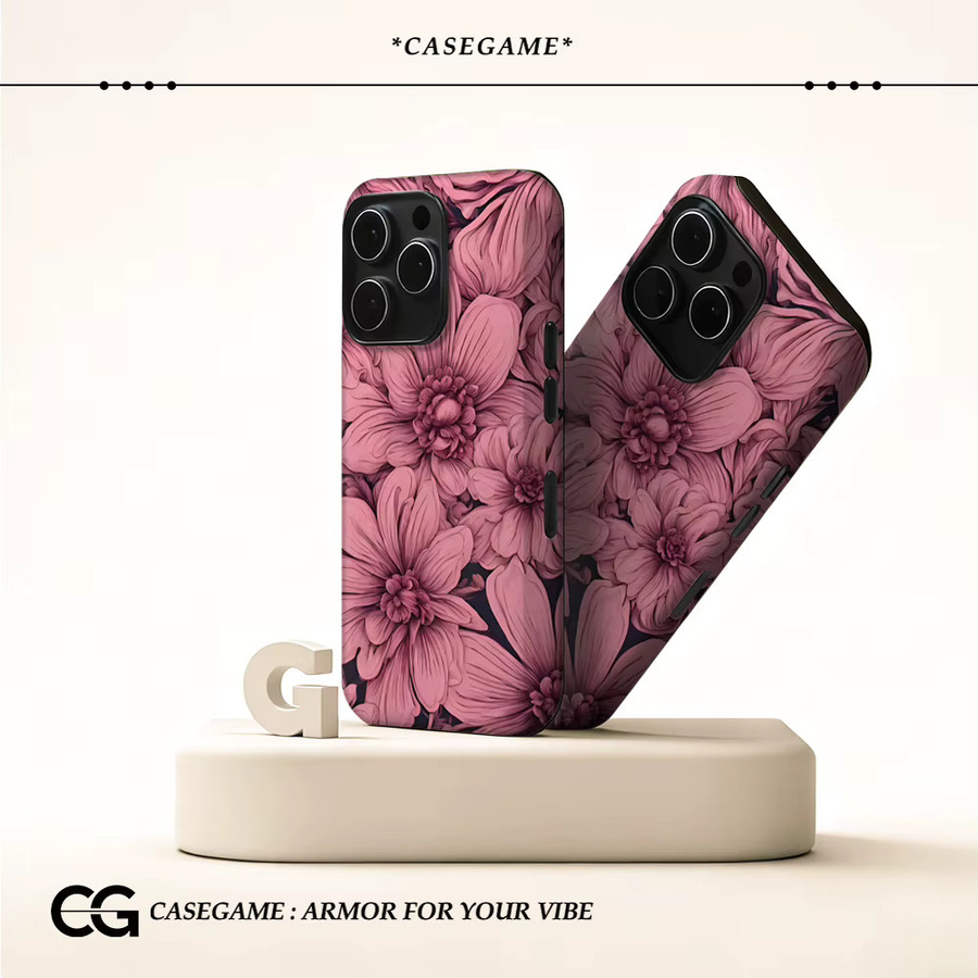 Potdemiel Handyhülle Blush Dahlia Tide für iPhone 17 16 15 14 13 12 11 Pro Max Plus mit doppelschichtiger Rückseite in Pink - Bild 2