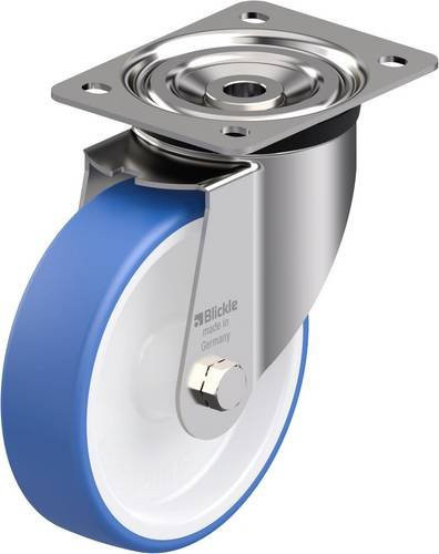 Blickle LX-POTHS 160G Edelstahl-Lenkrolle in Blau und Weiß mit 160 mm Rad-Durchmesser - Bild 1