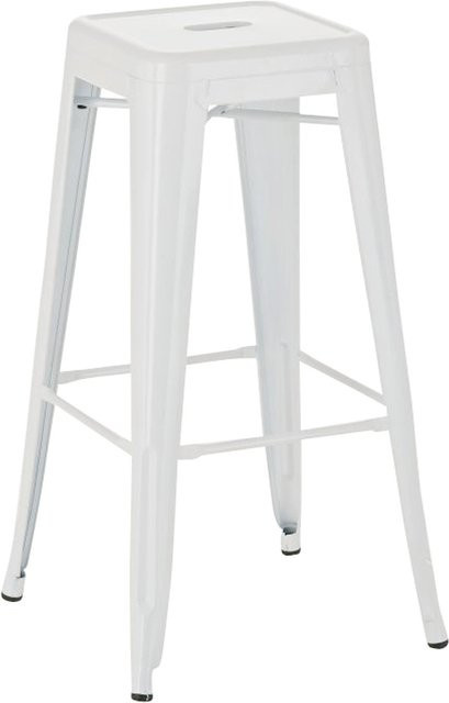 TPFLiving Barhocker Joy Metall Weiß stapelbar im Industrial Design - Bild 1