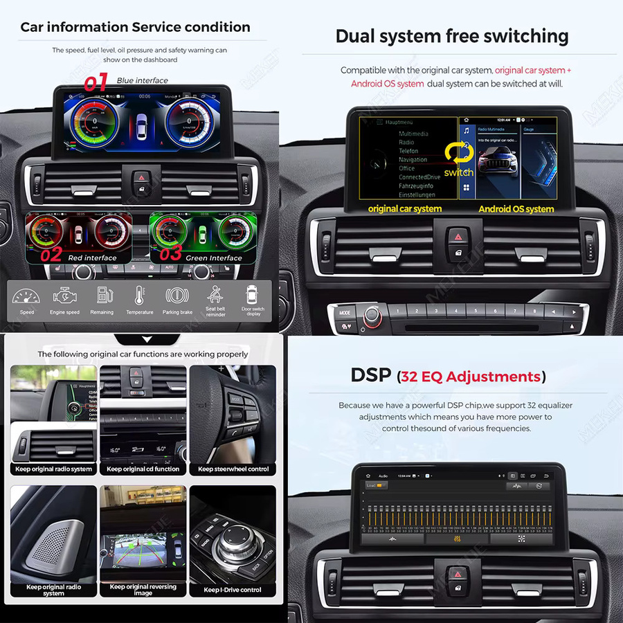 MEKEDE Android Auto Multimedia-Player für BMW 5er Serie F10 F11 (2011-2017) mit CIC NBT, Wireless CarPlay, 4G LTE, WIFI, GPS und DSP Audio in Schwarz - Bild 5