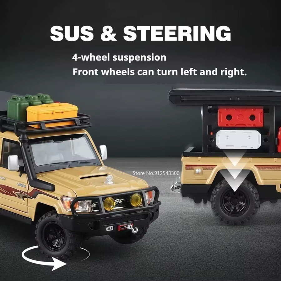 RMZ city Land Cruiser LC79 Prado Automodell, 1:32 Maßstab, mit Licht und Sound - Bild 6