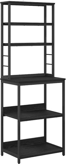 vidaXL Küchenregal in Schwarz und Eichen-Optik im Industrial Design, B/T/H: 60 x 40 x 168 cm - Bild 1
