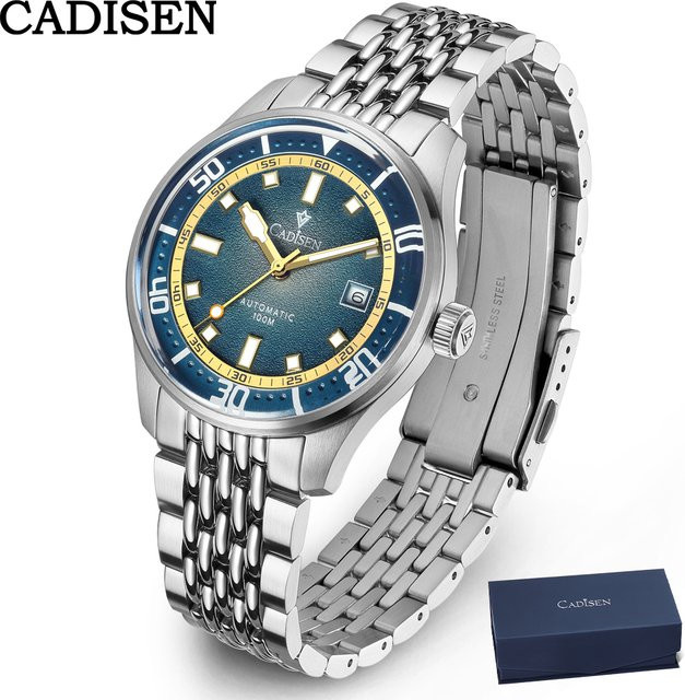 CADISEN Armbanduhr Automatik, Edelstahl, Blau, Herren - Bild 1