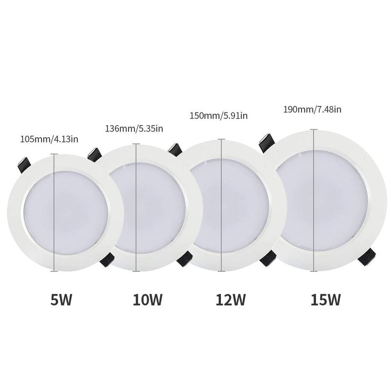 TOMTOP JMS RGBW LED-Einbauleuchte mit IR-Fernbedienung, 5W dimmbar, 16 Farben und 4 Blinkmodi, rund, weiß - Bild 5