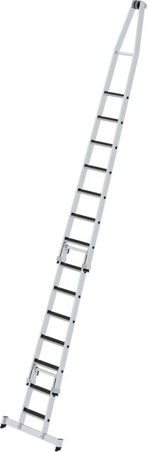 PROREGAL Glasreinigerleiter-Set aus Aluminium mit Traverse und Clip-Step R13 in Silber - Bild 1