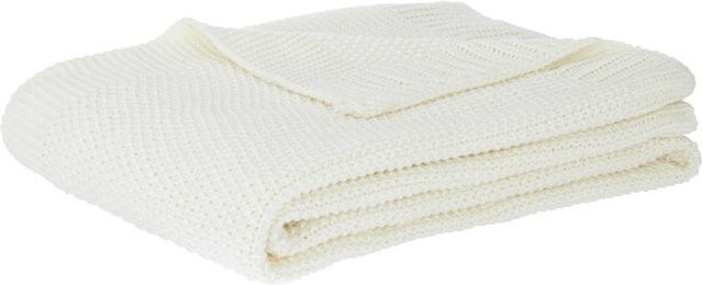 Modern Living Decke Olli Weiß, Strickdecke aus Polyacryl, B/B: 130 x 170 cm - Bild 1