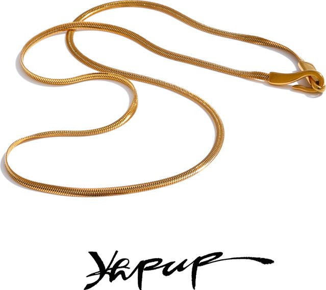 Yhpup Schlüsselbeinkette Edelstahl, Gold, 42 cm, Unisex - Bild 1