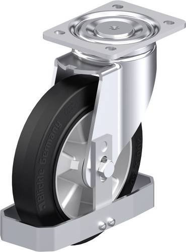 Blickle LH-ALEV 200K-FS Stahlblech-Lenkrolle in Schwarz-Grau mit 200 mm Rad-Durchmesser und 500 kg Tragfähigkeit - Bild 1