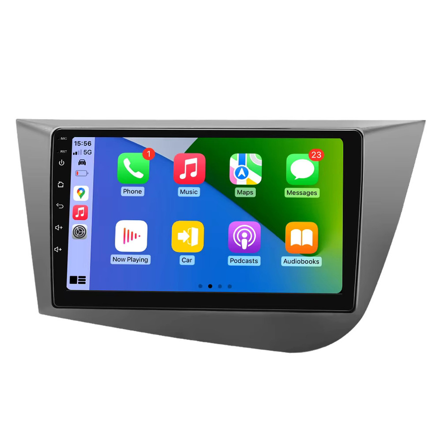 Grandnavi 9 Zoll Android 13 Autoradio mit Wireless CarPlay und GPS für Seat Leon 2 MK2 2005-2012, 2DIN Multimedia Stereo in Schwarz - Bild 7