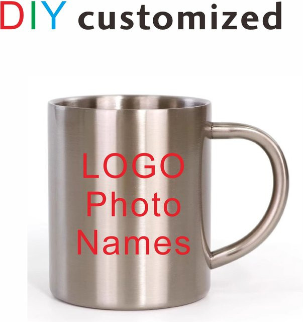 Personalisierbarer Edelstahlbecher von abdo in Silber, 300 ml, ideal für Kaffee, Tee und Outdoor-Aktivitäten wie Wandern oder Camping - Bild 1