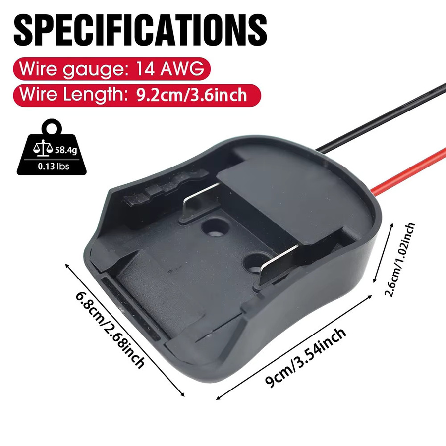 Dawupine DIY Stecker Adapter Dock Halterung für Makita 14,4 V und 18 V Lithium-Ionen Batterien BL1830 BL1430 in Schwarz - Bild 4