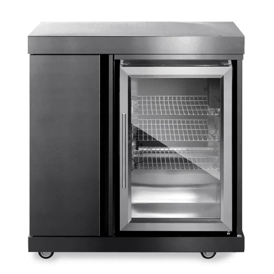 MyOutdoorKitchen Modul Black Collection mit Kühlschrank, Aufbewahrungsschrank und Glas Tür in Schwarz-Anthrazit - Bild 2