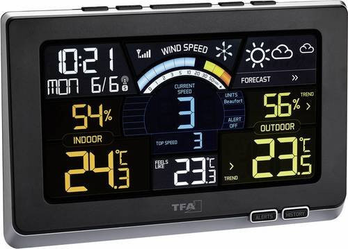 TFA Dostmann Spring Breeze 35.1140.01 Funk-Wetterstation in Schwarz mit bis zu 3 Sensoren - Bild 1
