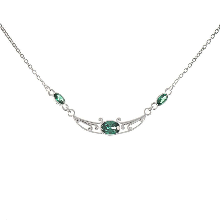 Collier 925 Silber, Zirkonia grün - Bild 1