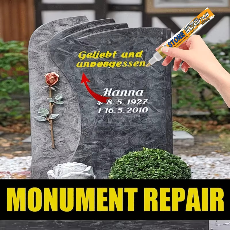 Vergoldeter Grabstein-Reparaturstift zur Inschrift-Restaurierung, witterungsbeständig und verblassungsresistent, 20 g - Bild 3
