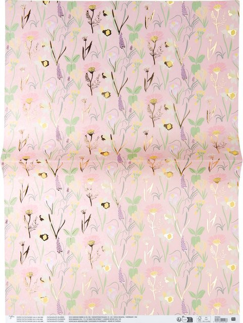 Rico Design Paper Patch Papier mit Blumenmuster in Gold und Multicolour, glänzend - Bild 1