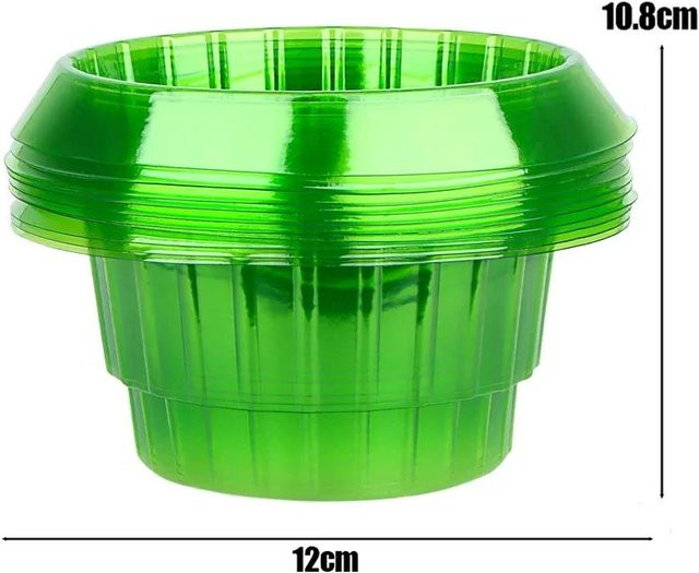 YULIN Schneckenschutzringe für Gemüse zur Schädlingsbekämpfung, 3 Stück, Grün, B/T/H: 12,0 x 10,8 x 3,0 cm - Bild 1