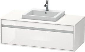 Duravit Waschtischunterschrank Ketho in Weiß, wandhängend mit einer Auszug, B/T: 120 x 55 cm - Bild 1