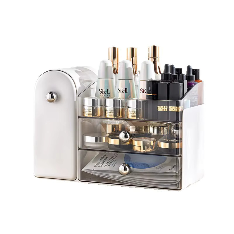 Make-up Organizer Box aus Kunststoff für Schmuck, Pinsel und Lidschatten, Schwarz oder Weiß, B: 32,8 cm, T: 23,04 cm - Bild 2