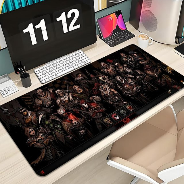 Darkest Dungeon Mauspad und Tastatur-Mauspad in Schwarz, Schreibtischunterlage für PC-Gaming mit hochauflösendem Druck, B/T: 60 x 30 cm - Bild 1