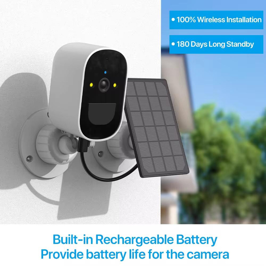 Vstarcam Solar Outdoor Sicherheitskamera mit 1080P HD, WLAN, integriertem Akku und PIR-Personenerkennung in Weiß - Bild 3