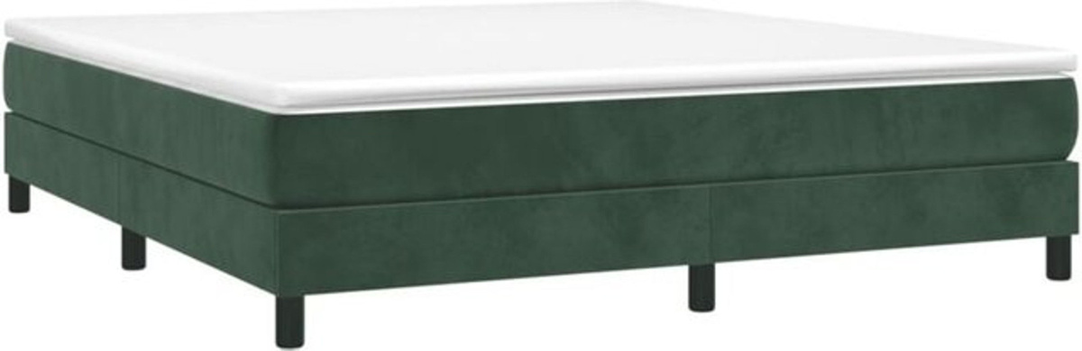 vidaxl Boxspringbett mit Matratze aus Samt in Dunkelgrün B/T: 180 x 200 cm - Bild 1