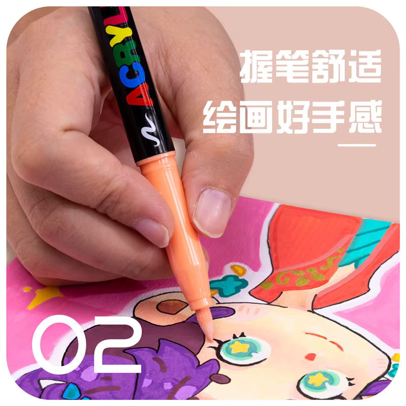 12 Acryl-Marker in Hautfarben mit weicher Brush-Spitze für DIY-Projekte und Zeichnungen - Bild 2