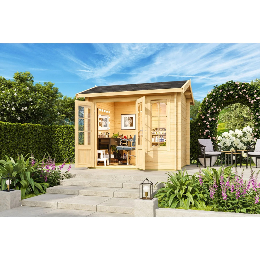 Lasita Blockbohlenhaus Alex Maja in Natur/Braun, B/H/T: 290 x 245,1 x 254,1 cm - Bild 2