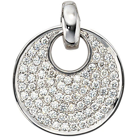 Colfem Anhänger rund, 585 Weißgold, 78 Diamanten Brillanten, 1,45ct, Unisex - Bild 1