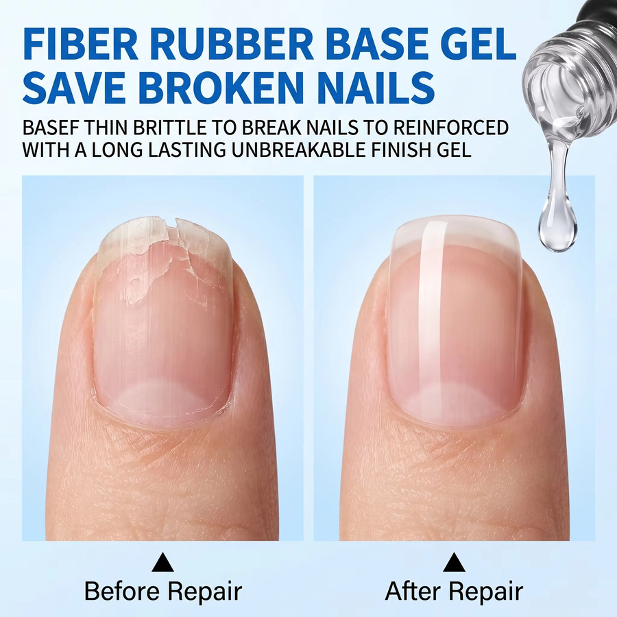 Hassleless Fiber Rubber Base Gel, 15 ml, glänzend - Bild 2