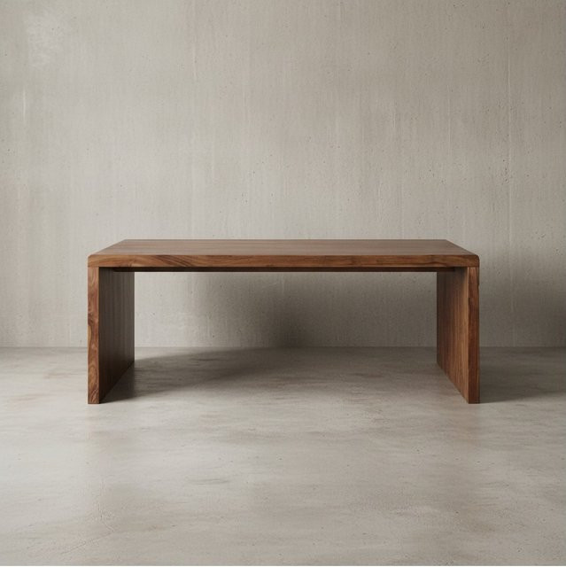 KADIMA DESIGN Schreibtisch TEKO aus Massivholz Sheesham in Braun mit abgerundeten Ecken, Breite: 200 cm, Tiefe: 100 cm, Höhe: 76 cm - Bild 1