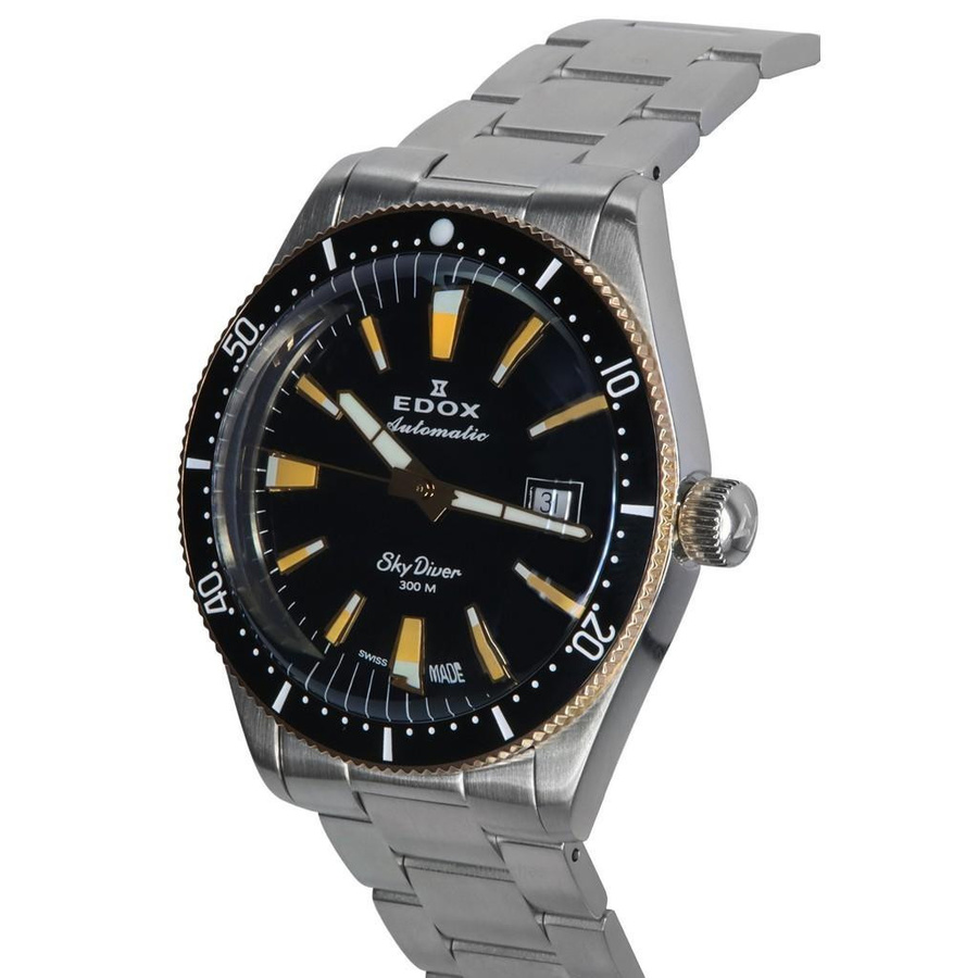 Edox Skydiver Automatik Taucheruhr, Edelstahl, Schwarz, 42 mm, Herren - Bild 4