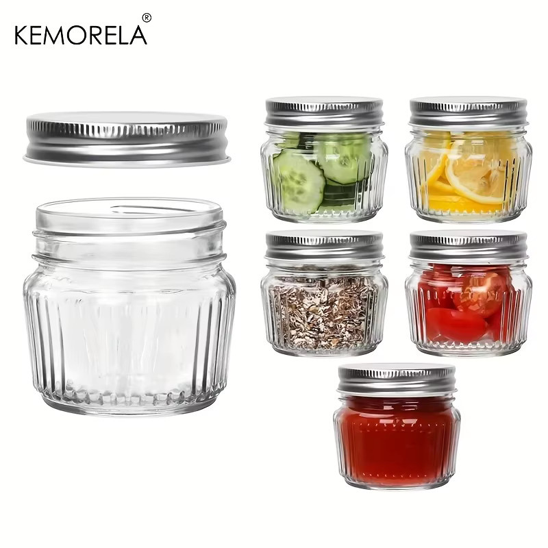 KEMORELA Lebensmittel-Vorratsdosen aus Glas, luftdichte und auslaufsichere Küchenkanister für Getreide, Mehl, Zucker und Kaffee, BPA-frei, transparent - Bild 4
